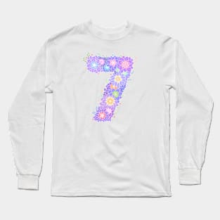 "7" Floral Letter Number Long Sleeve T-Shirt